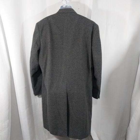 JOSEPH A. BANK! RICH DOVE GRAY 100% PURE WOOL CLASSIC OVERCOAT, TRENCH! SZ 50L - Picture 7 of 12